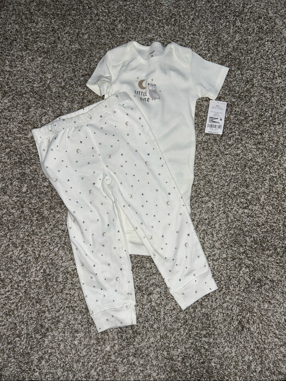 Carter's Gender Neutral 'Little One' Owl 2 Piece Set - Picture 5 of 5